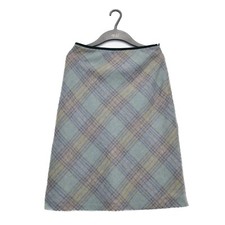 Vintage Laura Ashley 100 Pure Wool Check Plaid Skirt Size UK 8 US 4 EU 34
