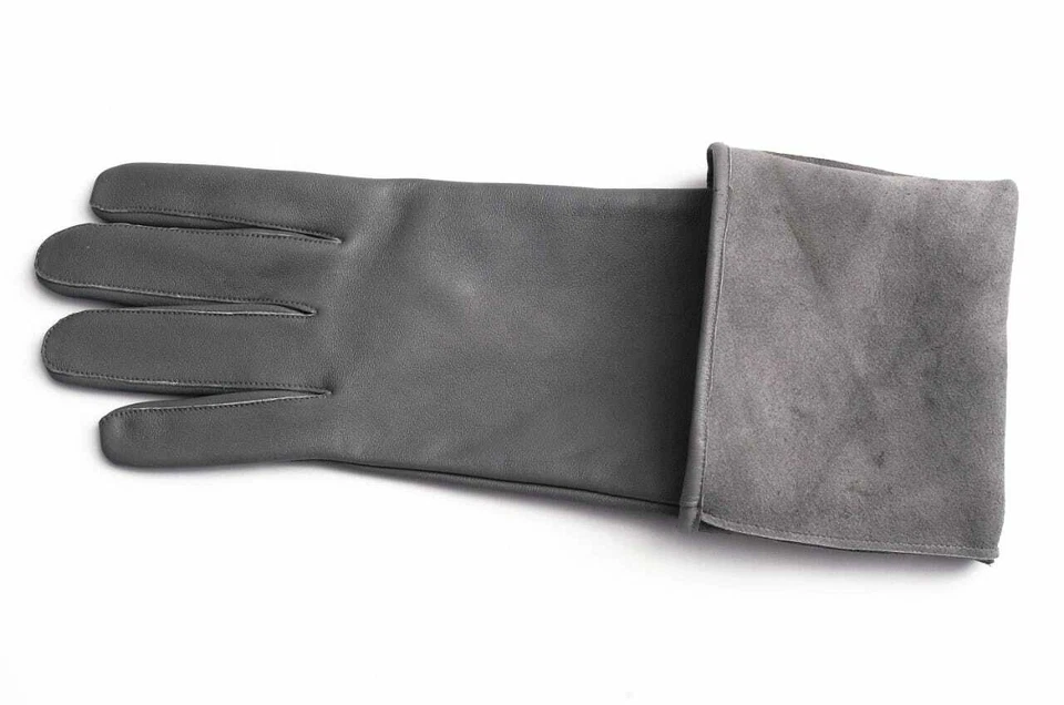 Guantes de vestir de noche largos de ópera de cuero de oveja genuino para mujer (60-62 cm). Foto 3 de 4