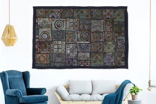 Wall Décor Tapestry Vintage Embroidered Ethnic  Fine Zari Hand work Wall Hanging