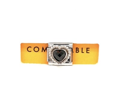 Original Nomination Composable Classic Link schwarz CZ Herz Charm 330606/011