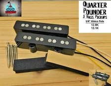 Quarter Pound Alnico 5 Jazz Bass Neck and Bridge Pickup Set