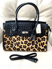Vera Pelle Italian Leather Pony/calf Hair  Tote Shoulder Purse Bag New Msrp$275