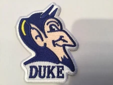 DUKE UNIVERSITY BLUE DEVILS vintage iron on embroidered patch 3" X 2.5”