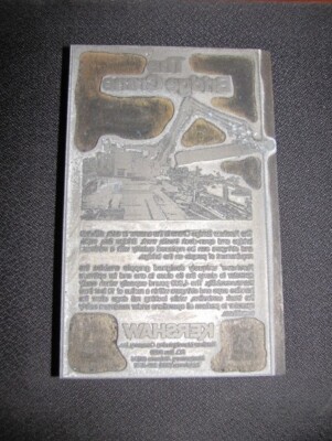 Vintage KERSHAW BRIDGE CRANE Advertisement PRINTERS BLOCK