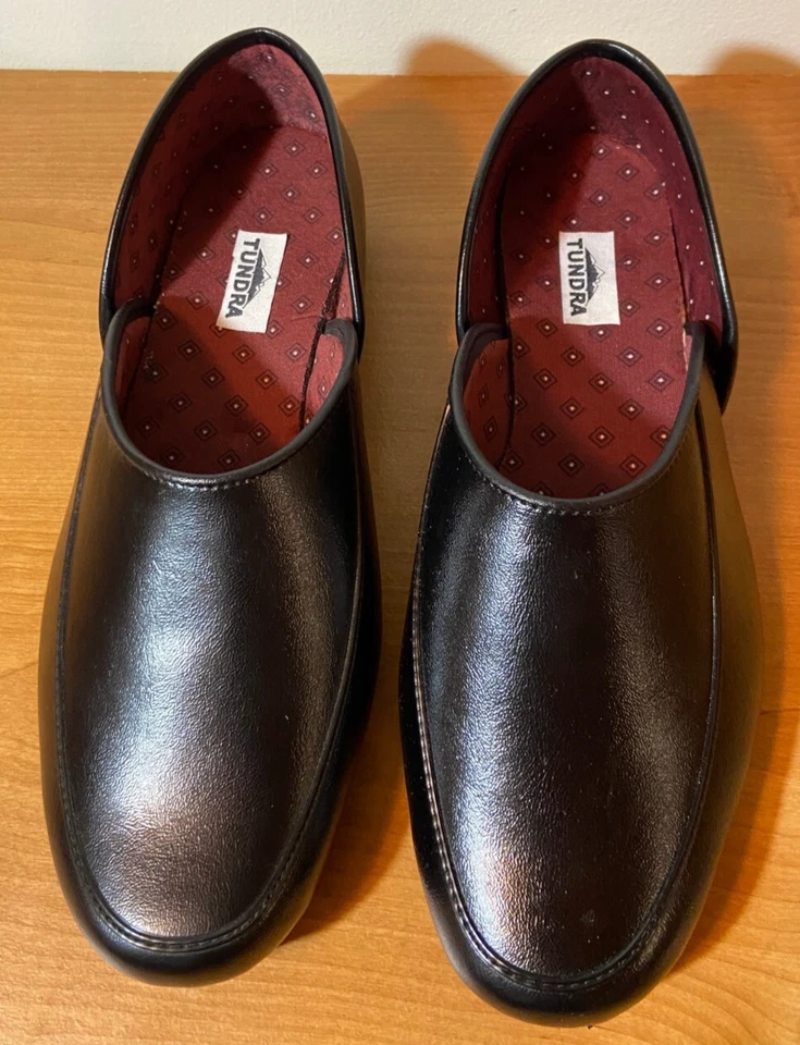 Zapatillas griegas Foamtreads and Tundra para hombre negras forradas de tela de imitación de cuero PU Foto 2 de 4