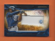 2015 TOPPS STRATA CLEARLY AUTHENTIC BLUE JUSTIN UPTON JERSEY #d 72/99 PADRES