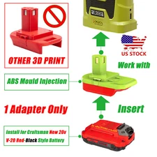 1 Adapter for Craftsman 20V New V-20 Battery To Power for Ryobi 18V ONE+ Tools