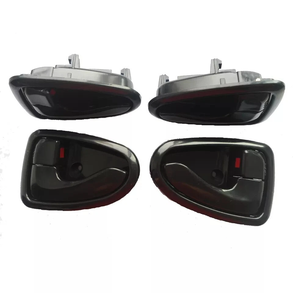 Manija de puerta delantera trasera izquierda derecha negra interior Hyundai Accent 2000-2006 4 piezas Foto 2 de 4