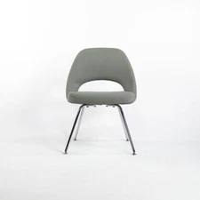 2000s Eero Saarinen for Knoll Executive Side Chair in Blue Fabric 10x Available