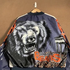 Vintage Chicago Bears Jacket Adult Size Large White Long Sleeve Mens 90s NFL