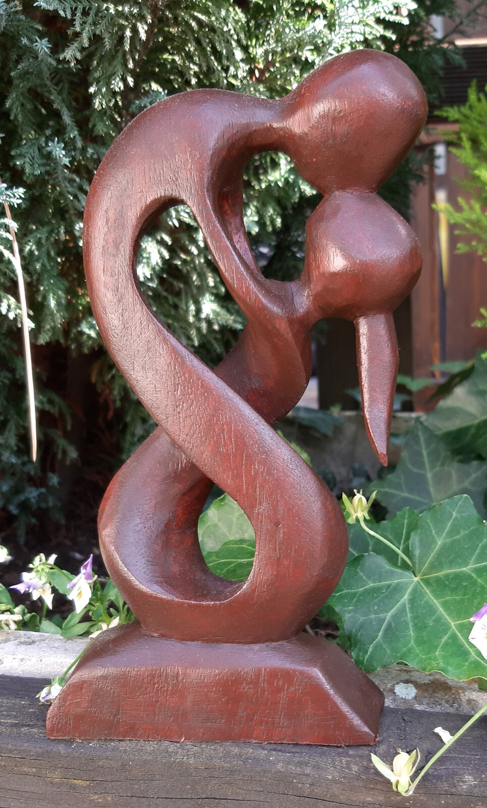 Küssendes Paar Skulptur Holz Liebespaar Holzfigur Kuss Liebe Holzskulptur Figur