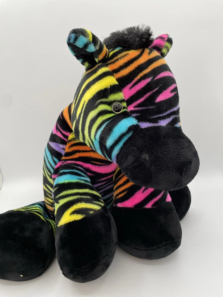 Toys R Us Rainbow Zebra Horse Plush Stuffed Animal Stripe 2015