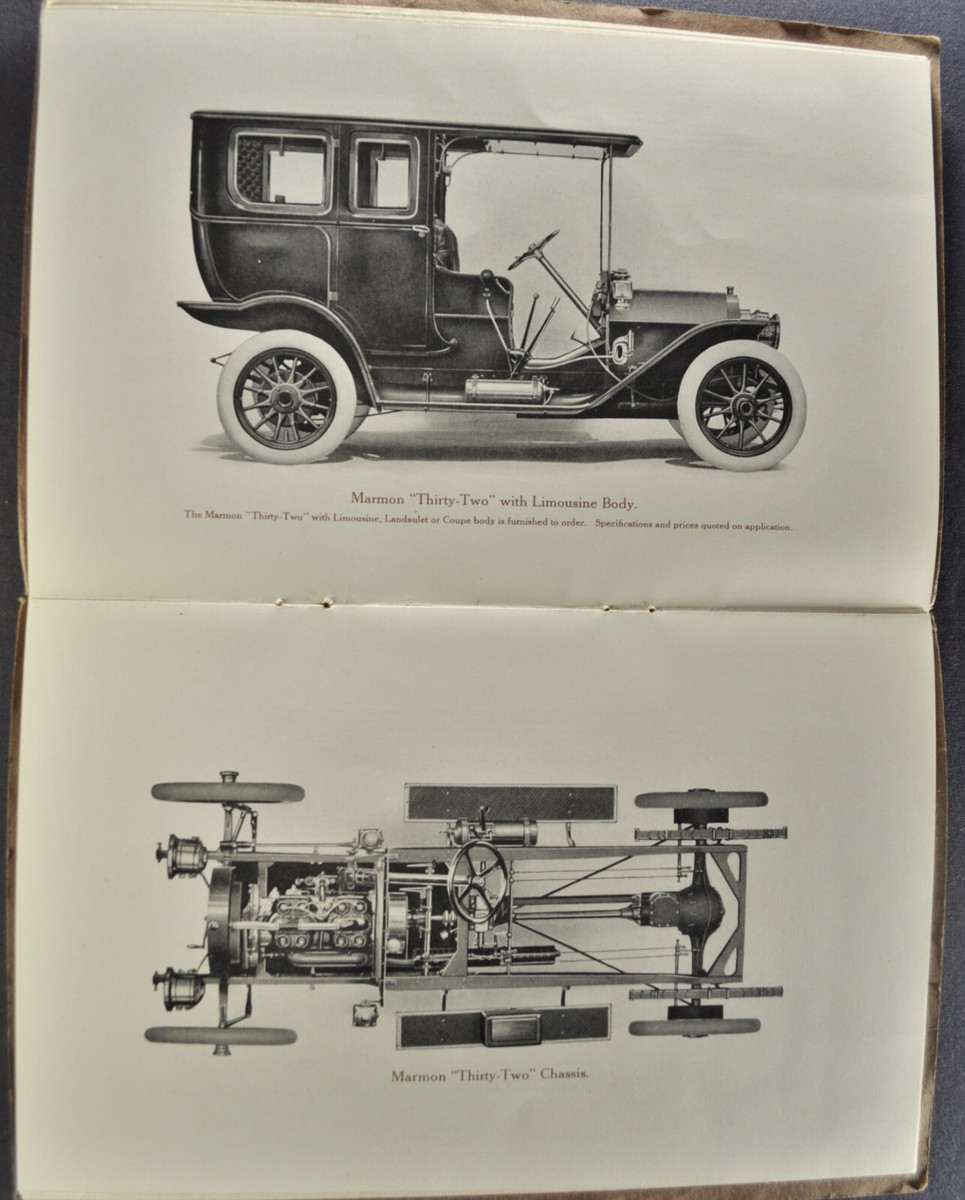 1912 Marmon 32 Motor Car Catalog Touring Car Roadster Limousine
