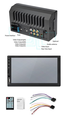 Radio de automóvil estéreo de 7"" 2 DIN pantalla táctil MP5 enlace espejo reproductor Bluetooth + cámara - Imagen 11 de 11