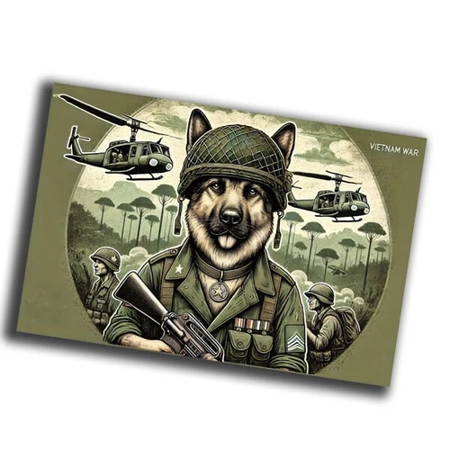 nice vintage military dog Vietnam War retro WW2 Photo Glossy 4*6 in α46