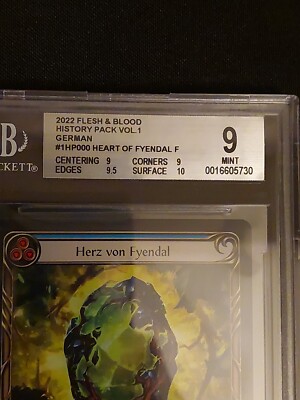 Heart of Fyendal German RAINBOW FOIL BGS 9++ Flesh and Blood Card