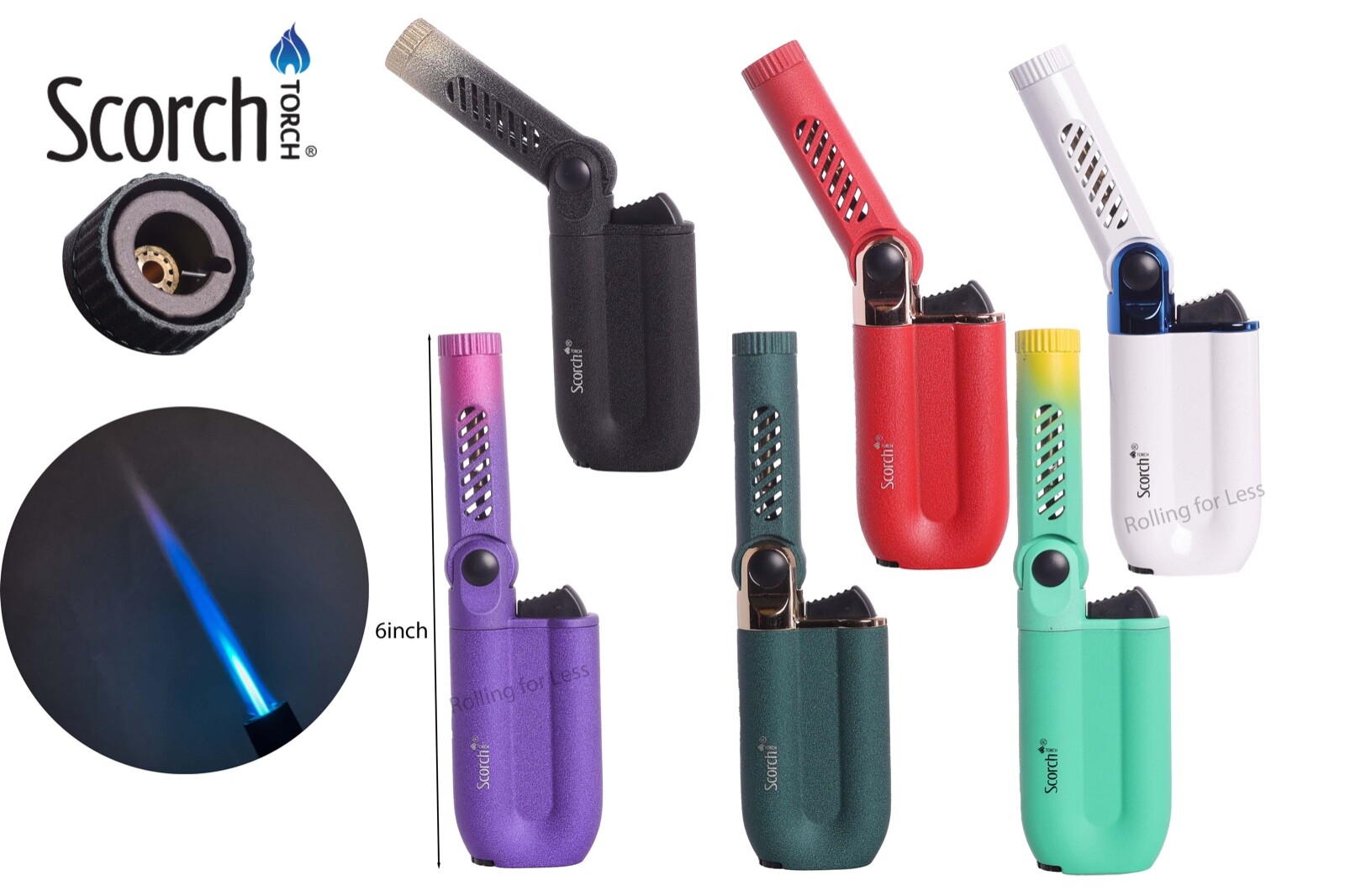 Scorch Torch Single Flame Adjustable Angle 90&amp;45 Degree Torch Lighter