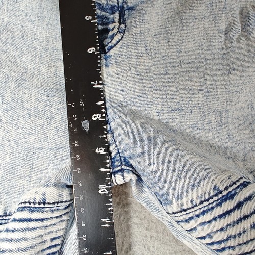 PANYC Jeans Youth Boys Size 16 Blue Skinny Mid Rise Punk Creased Cotton Blend - Picture 7 of 11