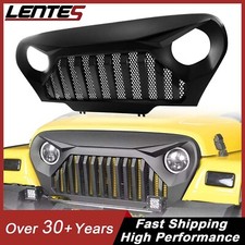 New Matte Black Front Gladiator Grill Grille Wmesh For 97-06 Jeep Wrangler Tj