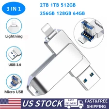 2TB 1TB USB 3.0 Flash Drive Thumb U Disk Memory Stick For iPhone iPad Micro PC