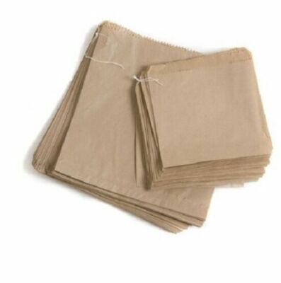 300 x 7''x 7'' Papiertüte aufgereiht braun Sulfat Lebensmittel Sandwich Einkaufstasche zum Mitnehmen