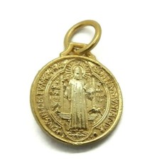 Saint Benedict Medal 14K Yellow Gold.