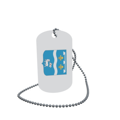 Dog Tag Flagge Fahne Saint Jean le Blanc Erkennungsmarke Alu 30 x 50 mm