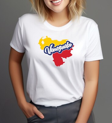 Venezuela Tricolor Map Unisex White T-shirt