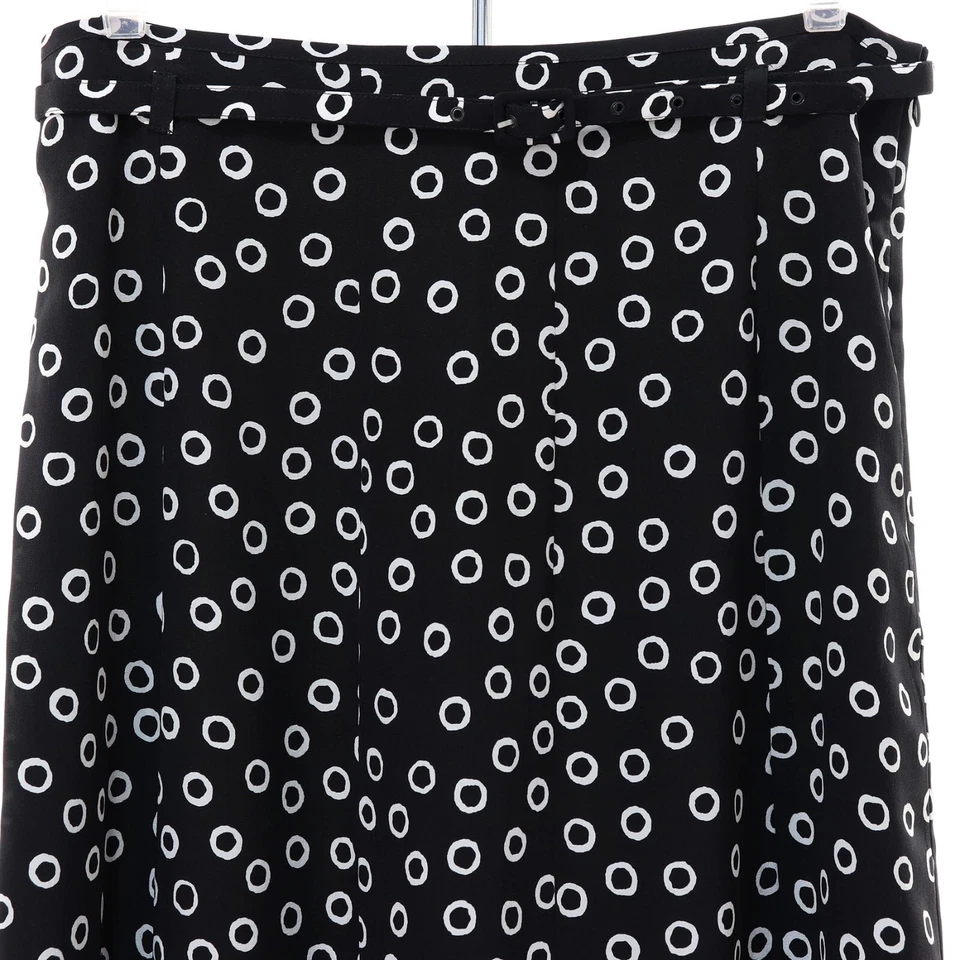 Falda de seda con cinturón Pendleton para mujer talla 10 negra blanca a lunares forrada en círculo Foto 2 de 4