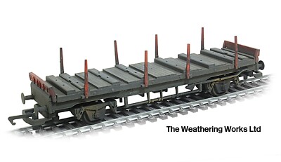 Hornby SAA Stahlträger Bolster Flachwagen *PRO WEATHERED LOOK*