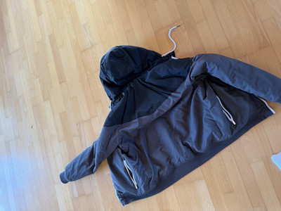 FSBN Herren Steppjacke L Grau/Blau Baumwolle mit Kapuze Reißverschluss