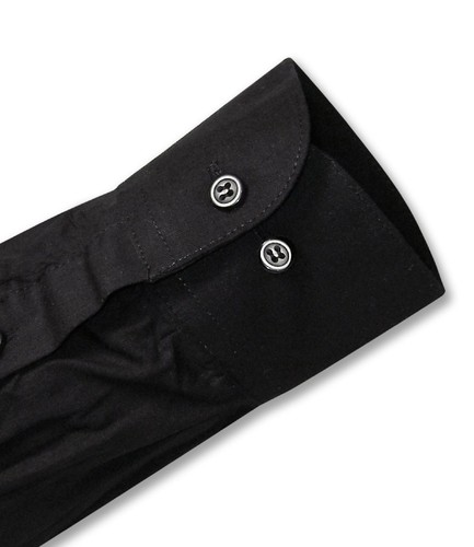 Biagio Mens 100% COTTON Solid BLACK Color Dress Shirt sz 16 32/33 - Picture 4 of 4
