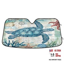 Sea Turtle Starfish Car Windshield Sun Shade Ocean 57 inch  31.5 inch multi 17