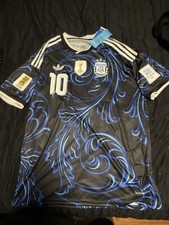 Argentina Messi #10 FIFA 2026 World Cup Soccer Jersey Black Blue White Men 2XXL