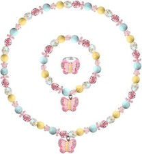 Butterfly Stretch Necklace Little Girl Toddler Necklace Bracelet Set, Little Pri
