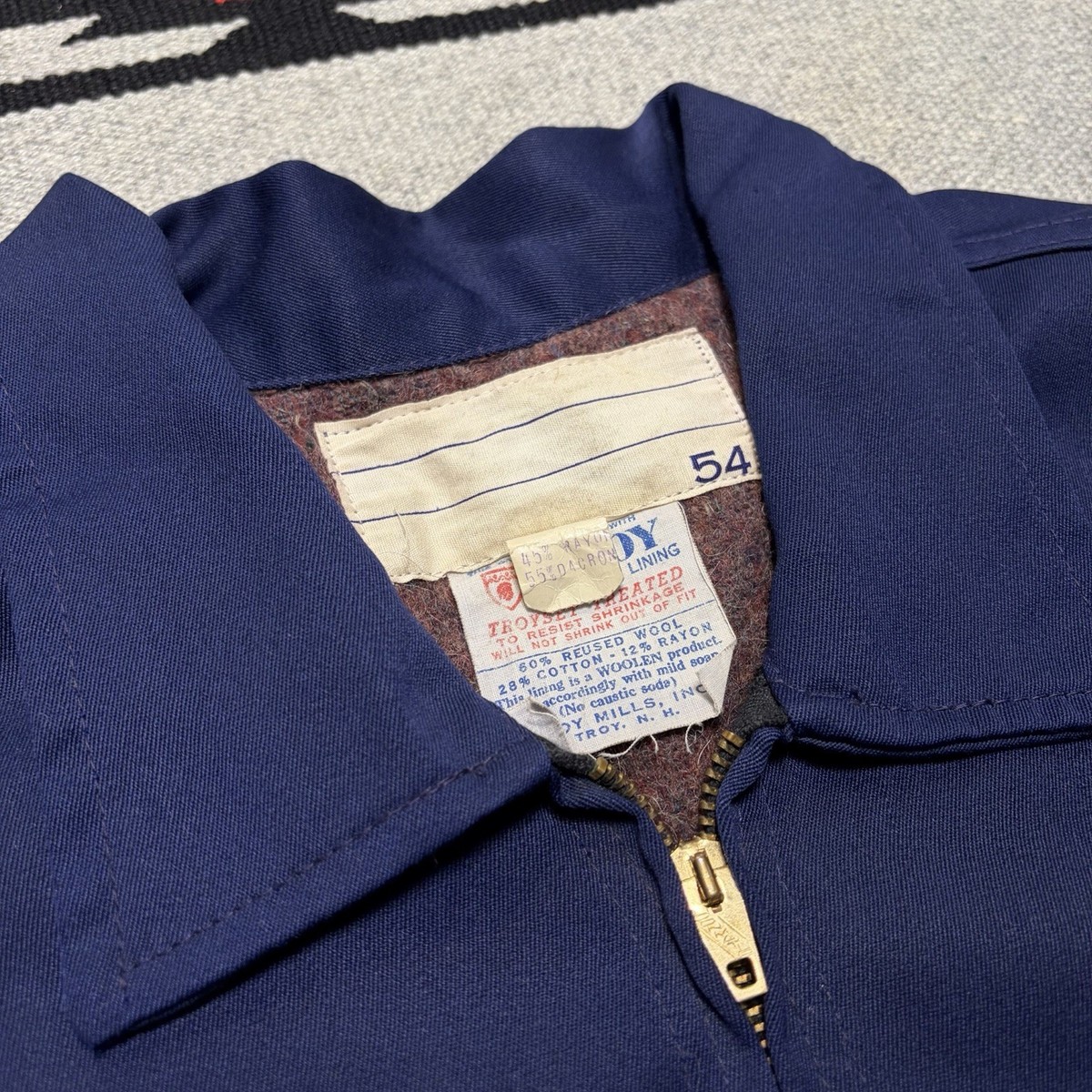 Vintage 50s 60s Troy Blanket Lined Rayon Blend Mechanic Ricky