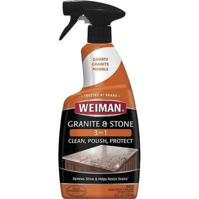 Granite & Stone Cleaner Polish 24oz 3-in-1 Clean Shine Protect Countertops