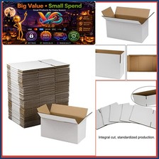 Shipping Boxes 8x4x4 Inch 50 Pack White Corrugated Cardboard Mailers for Mailing