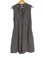 Zuri Checkers 100% Cotton Print Dress Small Beige White Red Blue Kitenge Kenya