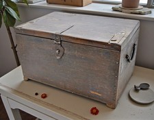 Cassa Di Stoccaggio In Legno Vintage Originale Fatta A Mano