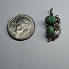 Old Pawn Sterling Estate Native American pendant.  Genuine Turquoise. Handmade  — photo 3