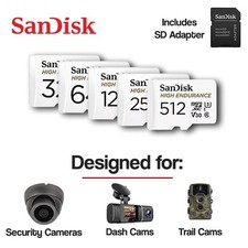 SanDisk High Endurance Micro SD Memory Card 32GB 64GB 128GB 256GB V30 CCTV Lot