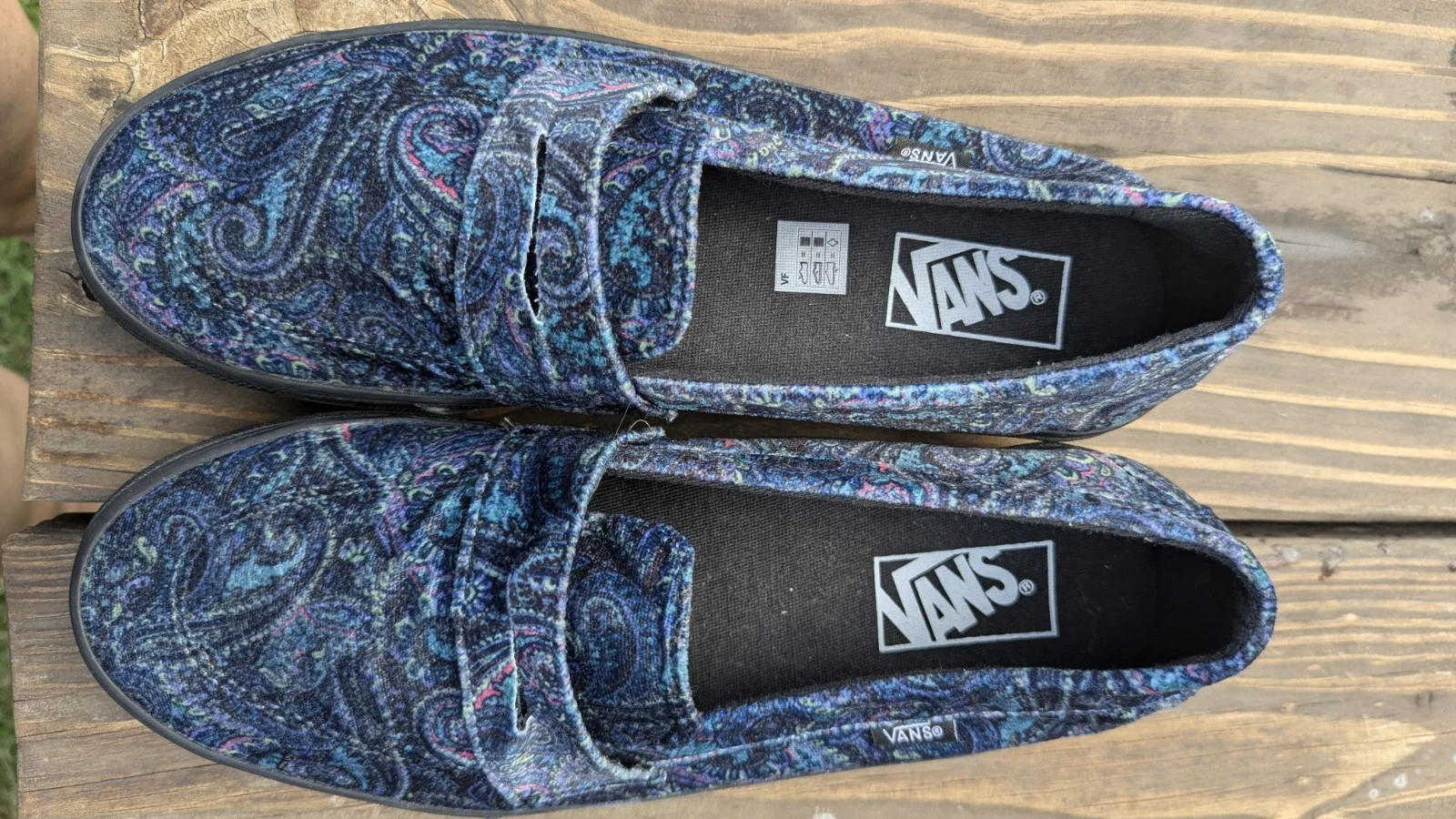 Vans Paisley Mocassini in Velluto Slip On Uomo 10 5 Donna 12