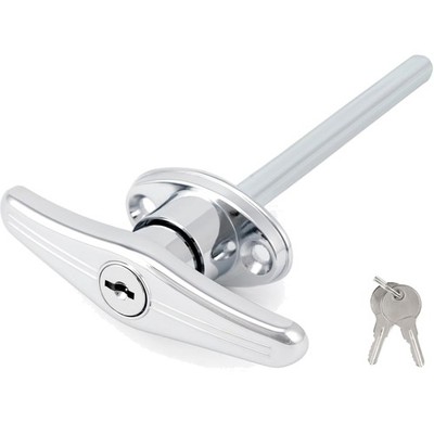 Universal Garage Door Lock Silver Powder Coated T Handle Lock with 2 Keys