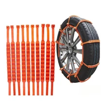 4-Packs-of-12 Universal Anti-Skid Snow Tire Chains For Cars Reusable 48-Total
