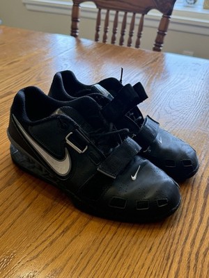 Nike Romaleos 2 Men's Hook & Loop Low Top Sneakers Black/Silver 476927-010
