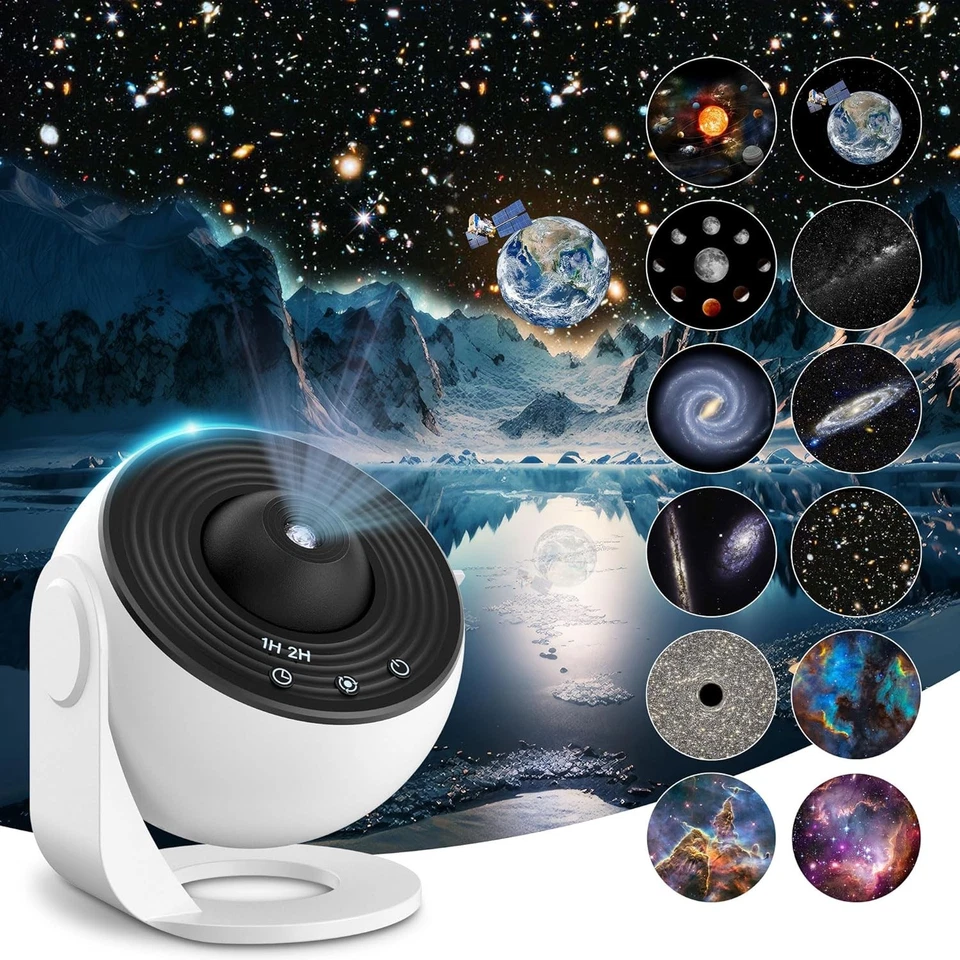 LED Sternenhimmel Lampe Projektor Galaxy Starry Stern Nachtlicht mit 12 Discs DE - Bild 2 von 4
