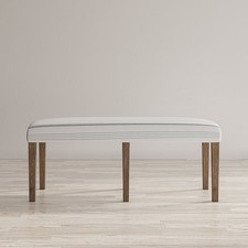 Eastern Tides Coastal Wire-Brushed Wood 46" Upholstered Dining Bench