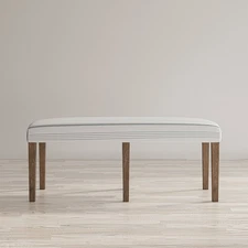 Eastern Tides Coastal Wire-Brushed Wood 46" Upholstered Dining Bench