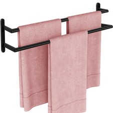 24 Inch Double Towel Bar Wall Mounted Stainless Steel Bathroom Towel Rack
